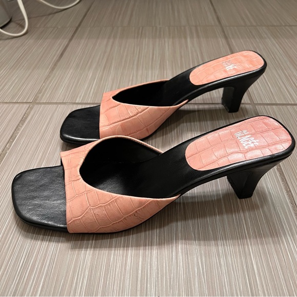 Vintage Glacee sandal mules heels crocodile embossed leather Y2K 90s rare - Picture 4 of 9